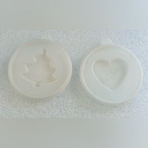 Tupperware Tupper Seal Jel-N-Serve Lid Mold Christmas Tree Heart Vintage